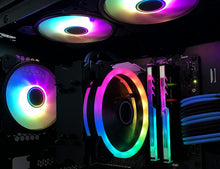 Load image into Gallery viewer, FAN KIT 5-Pack - 120mm Addressable RGB LED Case Cooling Fans with RGB Controller