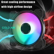 Load image into Gallery viewer, FAN KIT 5-Pack - 120mm Addressable RGB LED Case Cooling Fans with RGB Controller
